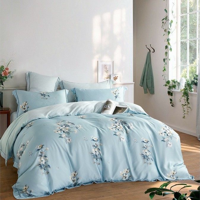 Καθορισμένο 230TC ζωηρόχρωμο Floral Tencel 100% Tencel σύνολο κάλυψης παπλωμάτων παρηγορητών
